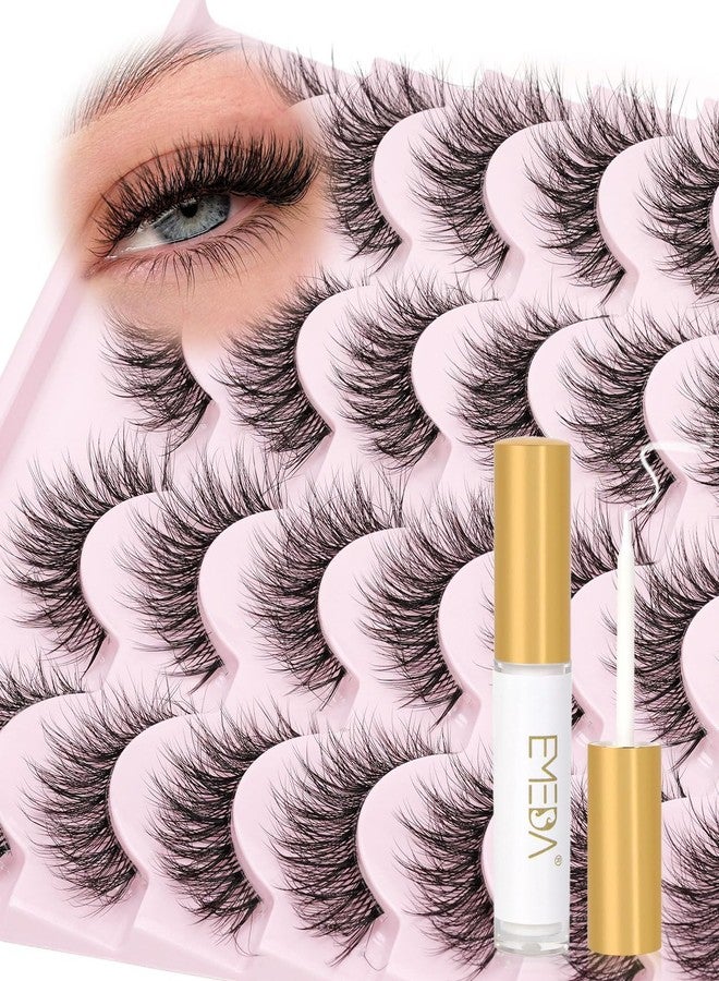 إيميدا مجموعة رموش إيميدا الصناعية مع غراء، 14 زوجًا من رموش المنك ثلاثية الأبعاد الخفيفة بطول 14 مم مع شريط شفاف، مجموعة رموش صناعية خفيفة الوزن ذات مظهر طبيعي للمبتدئين (T07) - Image 1